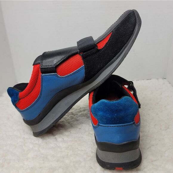 Prada Sport Womens Sneaker Shoes Sise 9 Black Red Blue Strappes Closure - Picture 5 of 16